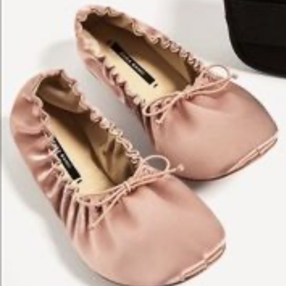 Zara Pink Ruffled Ballet Flats - Picture 2 of 2